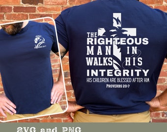 Christian Dad SVG PNG Bible Verse Fathers Day gift shirt Man of Faith Pastor shirt Christian sublimation design Christian Husband Gift Idea