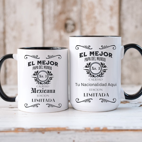 Taza Personalizada Regalo para Papa, El Mejor Papa del Mundo, Fathers Day, Dad Birthday gift, Dia del Padre, Papa mug, Best Dad Ever.