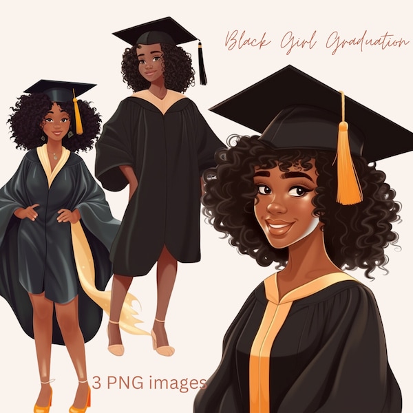 Black Girl Graduation clipart SVG PNG Black Girl Graduation Card Sublimation file for Tumbler wrap Black Girl Grad Invite Graduation Cap