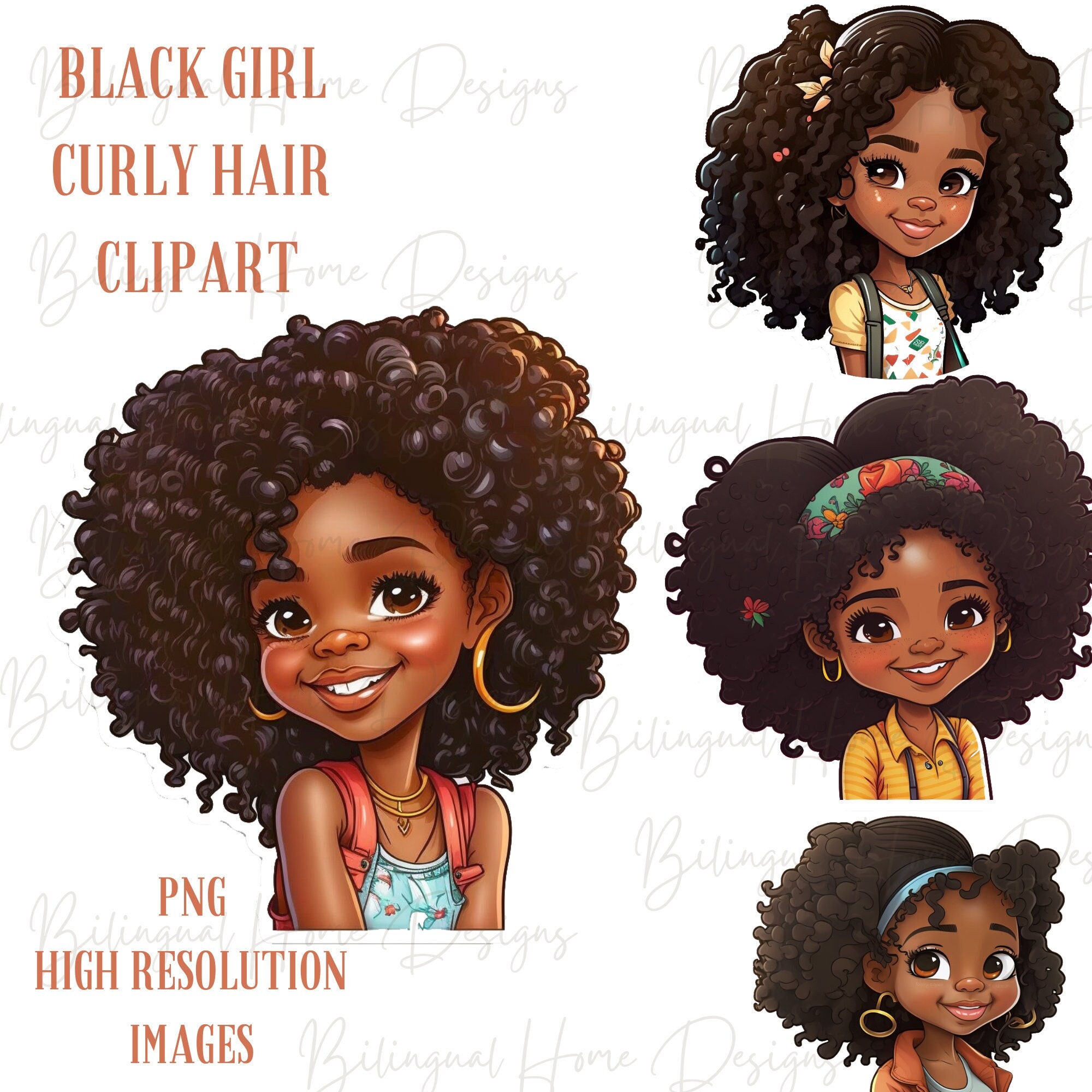 black hair clipart