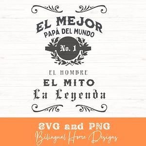 El Mejor Papa del Mundo SVG PNG El Hombre El Mito La Leyenda Dia dos Pais Espanhol Mi Papa mi Heroe Meu Pai meu Heroe Pai Arquivo de presente de aniversário