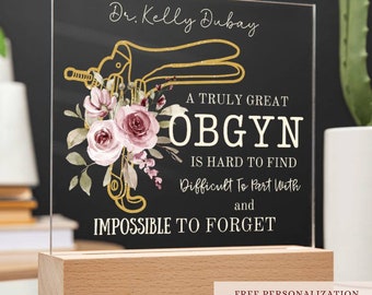 A truly great OBGYN Thank You Gift Custom Desk Name Plate Gynecologist Gift Desk Plaque New Doctor Gift Doula Midwife Gift Best OBGYN Ever