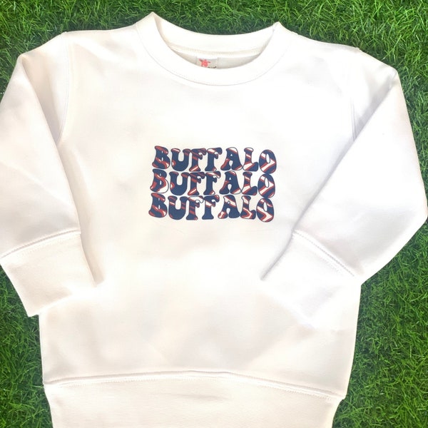 Vintage Groovy Buffalo Inspired Zubaez Baby/Toddler Long Sleeve Fleece lined Sweatshirt