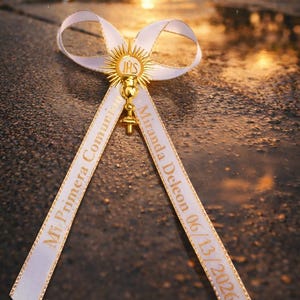 Custom Ribbons, First Communion Baptism Ribbon Favors - Recuerdos Para ...