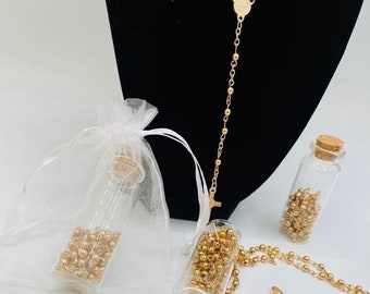 48-24-12pce Baptism Favors metal rosaries Recuerdos para Bautizo, First Communion Gold Rosaries Baptism Favor, Metal  rosaries