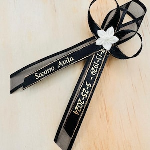 100pcs-50-24pcs Personalized ribbons/Celebration of life,funeral favors, ribbons with safety pins double ribbons Memorial Ribbons