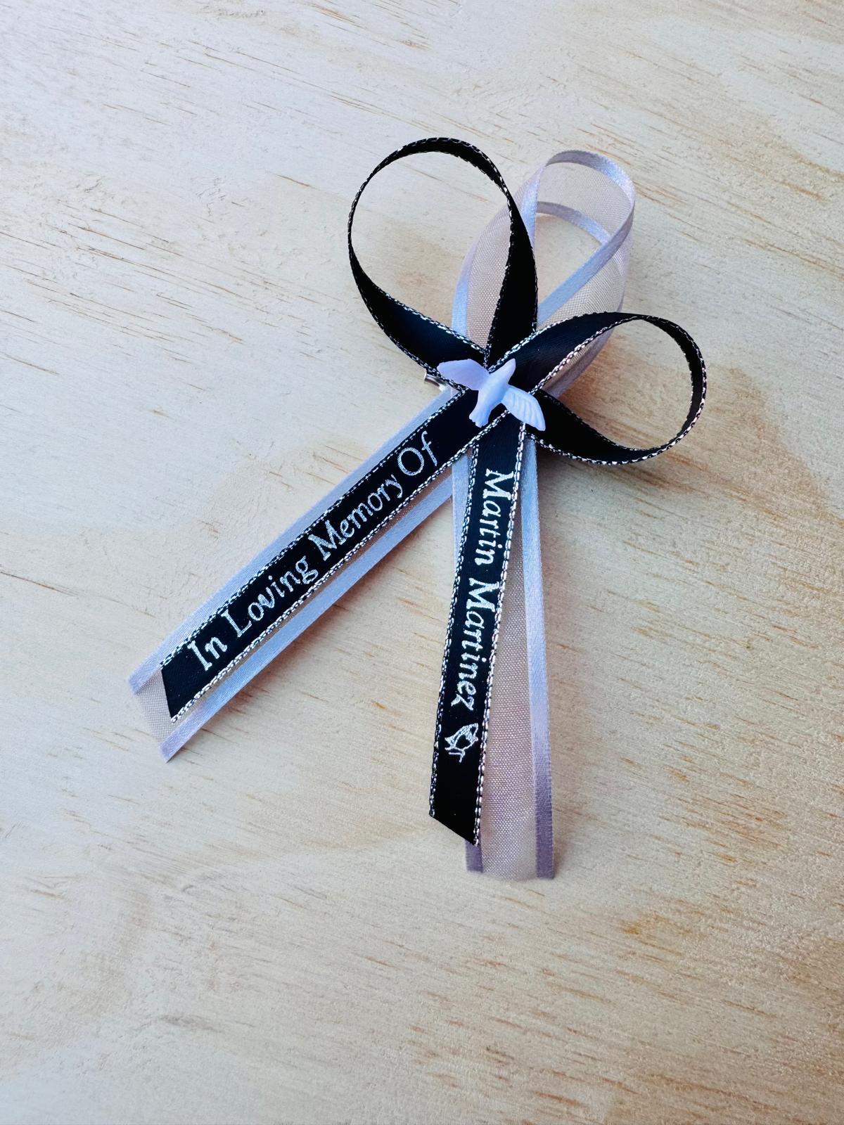 Custom Funeral Ribbons Personalized Funeral Favor Ribbons, Celebration of Life, Satin Ribbon ...