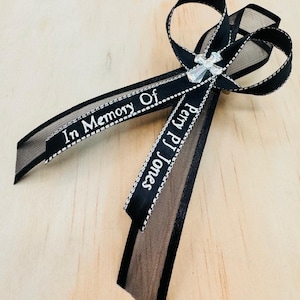 100pcs-50-24 pcs Personalized ribbons funeral favors, ribbons with safety pins double ribbons Memorial Ribbons