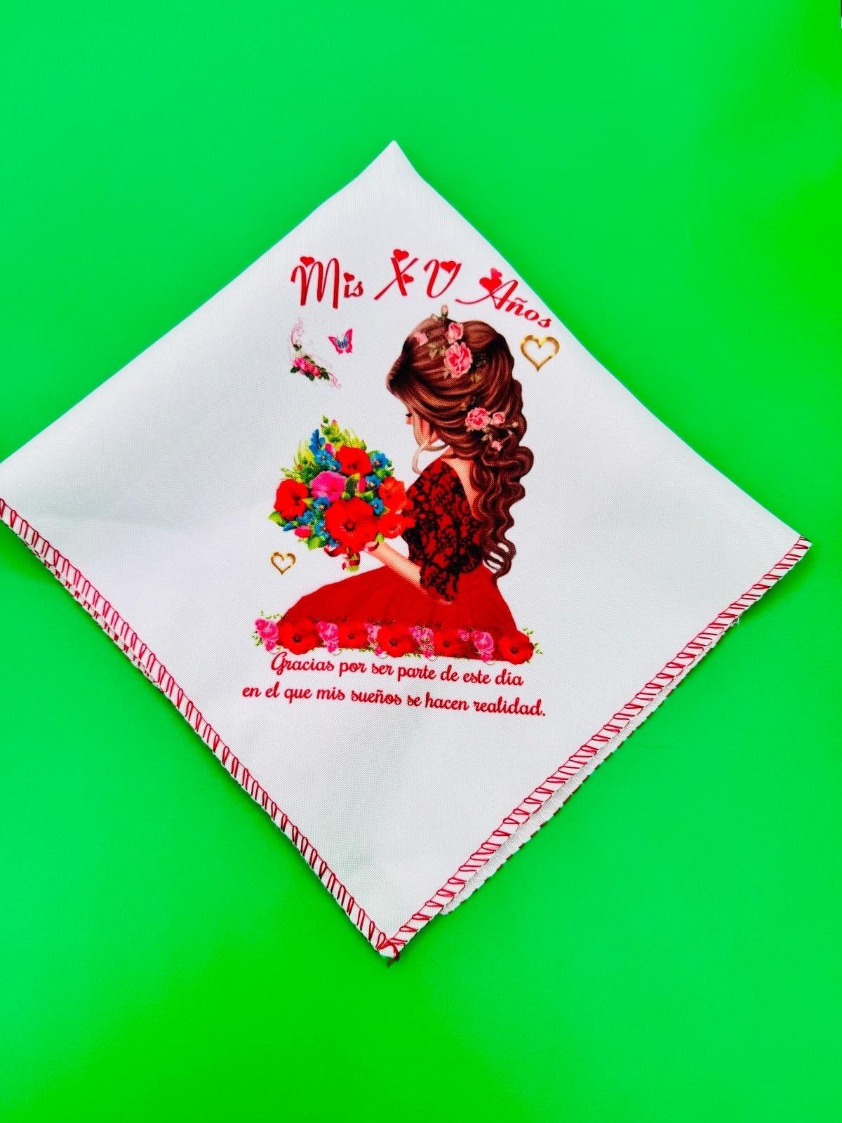 Quinceañera party Favors, recuerdos para primera Quinceañera , 12pcs Napkins