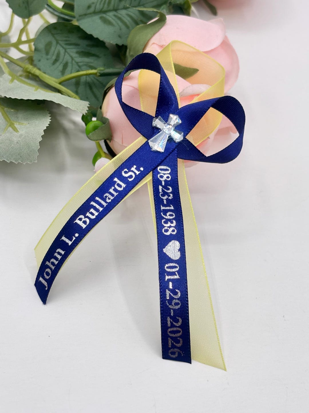 Personalized Funeral Ribbons With Safety Pins, Satin Memorial Favors - Etsy