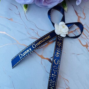 100-50-24-12pcs Personalized ribbons bows /Baptism Favors, Memorial Ribbons /personalized ribbons Favors/wedding/Baptism/ funeral