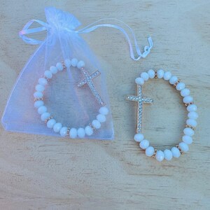 Recuerdos Para Bautizo 12-24pcs Baptism Party Favors recuerdos para Bautizo Quinceañera Favors Bracelets First communion FREE Bags