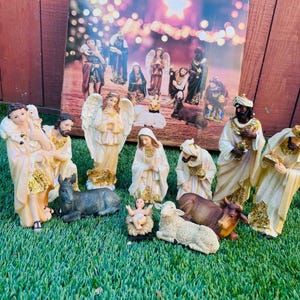11pcs Nativity Scene set, Christmas Nativity set,8” Christmas Decoration, Religious Nativity Nativity