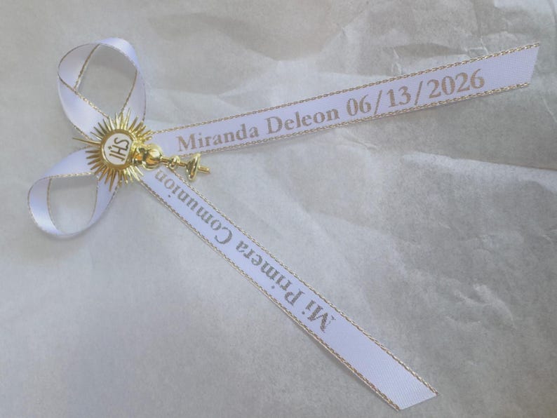 Custom Ribbons, First Communion Baptism Ribbon Favors - Recuerdos Para ...