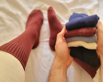 Merino Wool Socks: Thigh High Knit Socks for Men