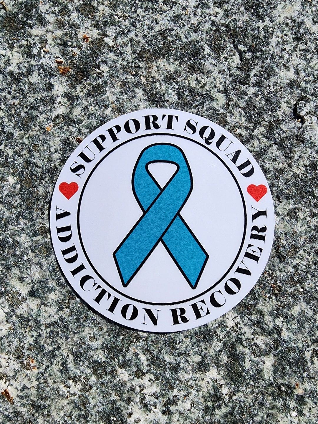Support Squad - Addiction Recovery - Teal Ribbon - Heart - Awareness ...