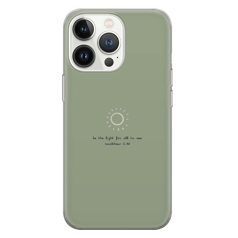 Sage Green Phone Case Cute Minimalist Cover Fit for iPhone 15 Pro Max, 14 Plus, 13, 12, 11, XR