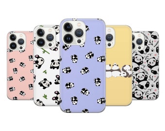 Panda Phone case Lazy Panda Cover Fit pour iPhone 15 Pro Max, 14 Plus, 13, 12, 11, XR, XS et Samsung S23, S22, A54, A53, Pixel 8, 7