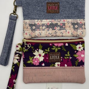 Bolso con cremallera de pulsera/ Disfruta de las pequeñas cosas/ Monedero/ Hecho a mano/ Único/ Regalo
