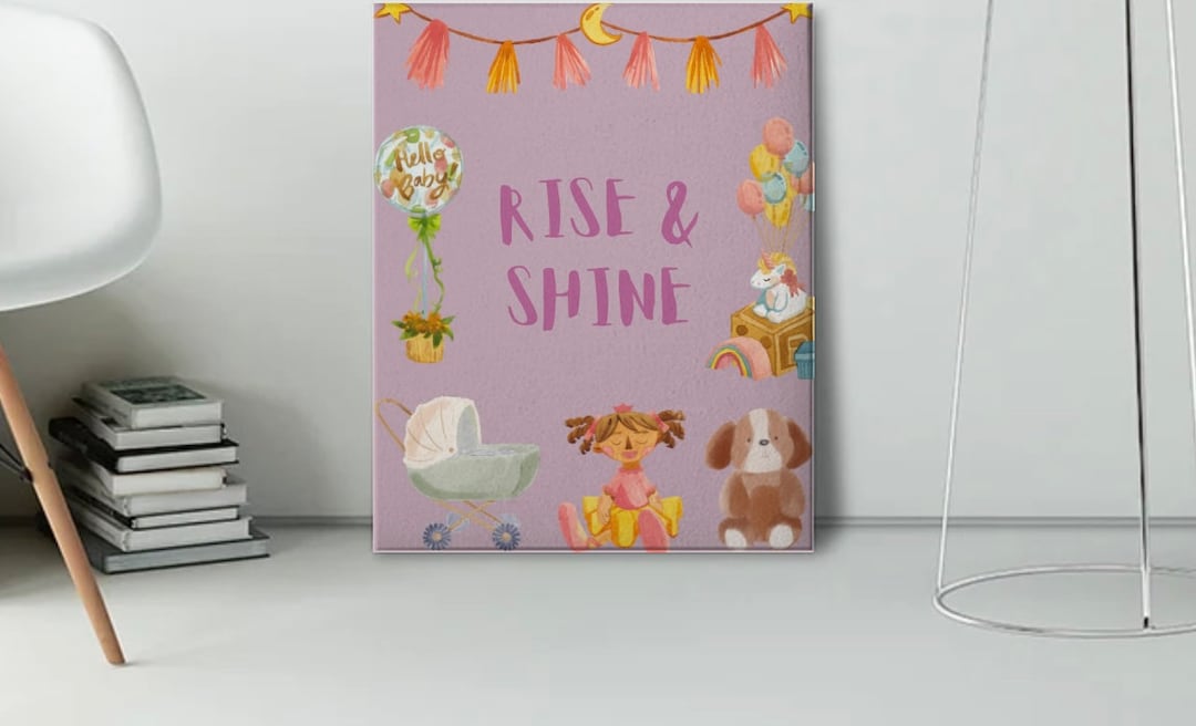 Digital Download, Rise & Shine, Nursery Printable, Nursery Wall ...