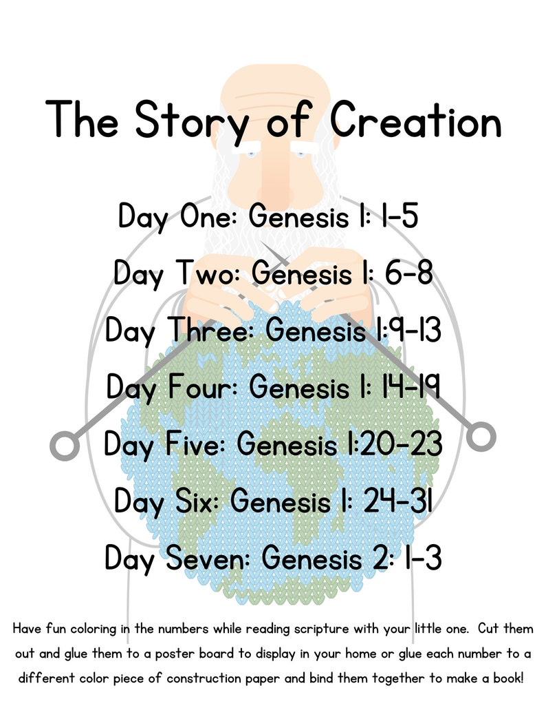 Preschool Seven Days Of Creation Printable Etsy Preschool seven days of creation printable etsy