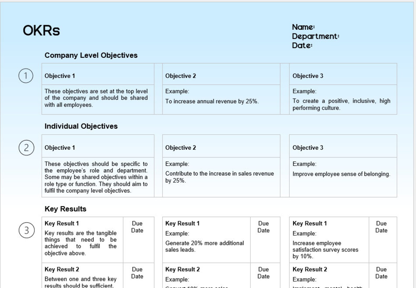 Okr one pager template etsy canada