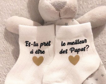 Chaussettes Annonce Grossesse + Boîte Cadeau – 'Mini Nous Est En Chemin' Pour Papa Mamie Papi Tata Tonton, Moonbabystore
