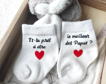 Chaussettes bébé annonce grossesse le meilleur des papas/cadeau futur papa