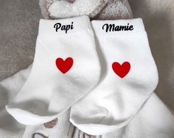 Chaussettes bébé annonce grossesse Papi Mamie