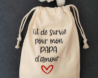 Pochon kit de survie Papa - Cadeau futur Papa - Cadeau maternité papa -cadeau papa