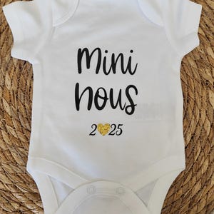 Body bébé  Mini nous 2025 - Mini nous 2026-annonce grossesse papa - surprise annonce grossesse- cadeau annonce grossesse - body personnalisé