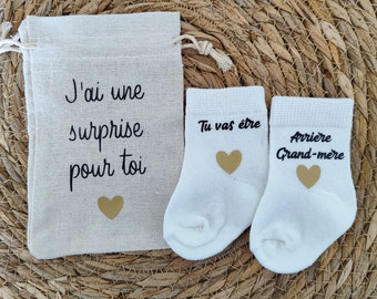 Great Grandmother pregnancy announcement surprise pouch - gold