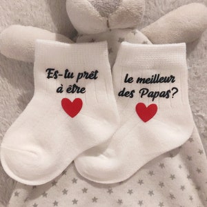 Chaussettes bébé annonce grossesse le meilleur des papas/cadeau futur papa image 2
