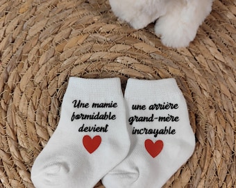 Chaussettes bébé annonce grossesse - Une mamie formidable devient une arrière-grand-mère incroyable - Future arrière grand-mère