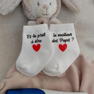 Chaussettes bébé annonce grossesse le meilleur des papis/cadeau futur papi - annonce grossesse papi - cadeau pour papi- bientôt papi