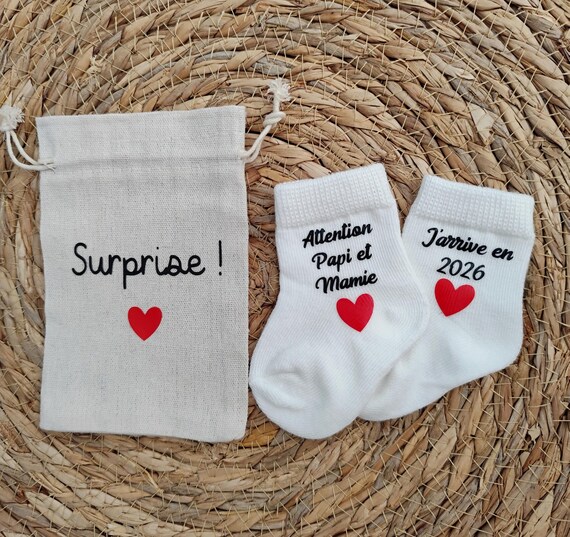 Annonce Grossesse Originale, Chaussettes Bébé Mini Nous 2026, Pour Famille Papa, Grand Parents, Papi, Mamie, Tonton, Tata, Frère, Soeur Et Amis