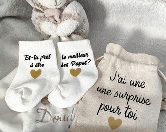 Chaussettes bébé futur papa/Pochette surprise annonce grossesse papa/pochette surprise futur papa