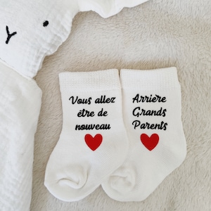 Chaussettes bébé annonce grossesse de nouveau arrière-grands-parents/futurs arrière-grands-parents