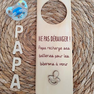 Plaque porte futur papa - plaque porte ne pas déranger papa - cadeau futur papa - annonce grossesse papa - cadeau baby shower