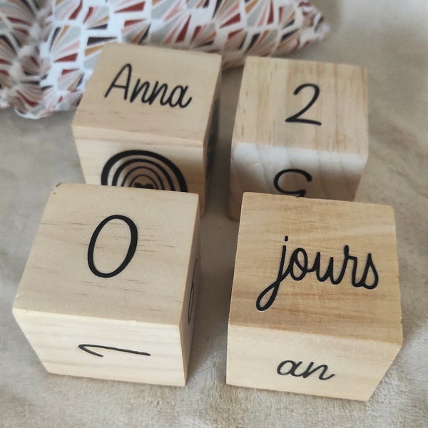 Cubes de naissance bébé/cubes étapes bébé personnalisé prénom