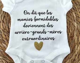 Body bébé annonce grossesse arrière-grand-mère extraordinaire