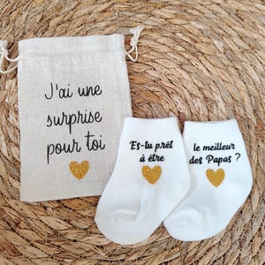 Chaussettes bébé futur papa- Pochette surprise annonce grossesse papa-pochette surprise futur papa - cadeau futur papa