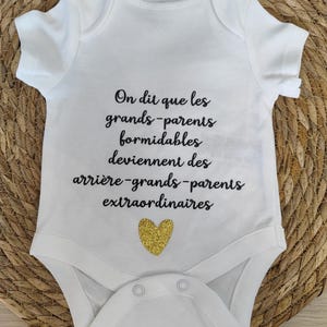Body bébé annonce grossesse arrière grands-parents extraordinaires - body personnalisé - cadeau annonce grossesse -