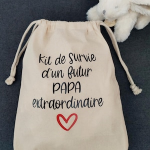Sac Kit de survie Papa extraordinaire - cadeau futur papa - cadeau baby shower - cadeau papa extraordinaire - sac maternité papa