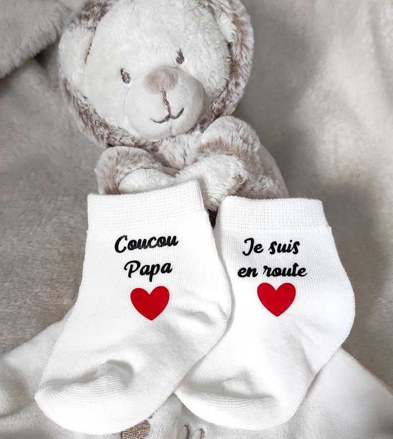 Chaussettes bébé annonce grossesse papa/famille image 2