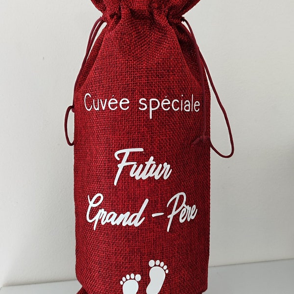 Sac à vin annonce grossesse/ cadeau futur grand-père