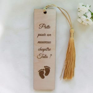Marcapáginas de madera personalizado - anuncio de embarazo de la tía - anuncio original de embarazo familiar