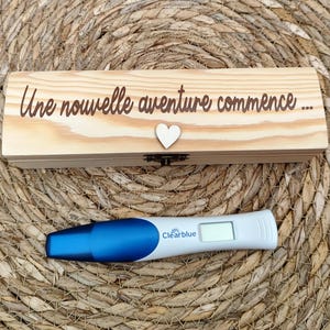 Boite test de grossesse - boîte en bois surprise annonce grossesse - cadeau annonce grossesse papa - cadeau futur papa