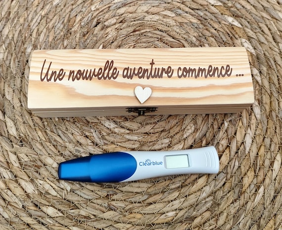 Boîte Souvenir Test De Grossesse En Bois - Annonce Grossesse Coffret Cadeau