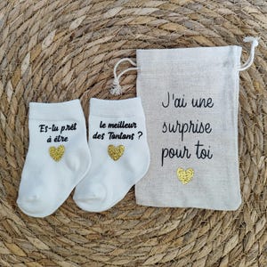 Chaussettes bébé futur tonton /Pochette surprise annonce grossesse tonton/pochette surprise futur tonton